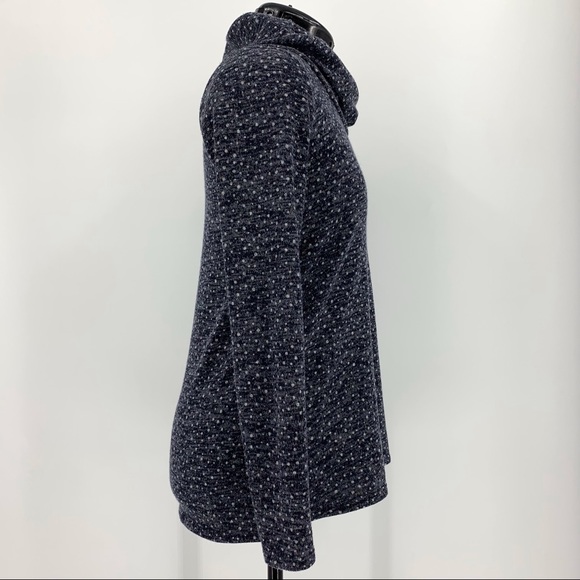 Kaileigh Gayle Blue Micro Polka Dot Cowl Neck Sweater, Small - Picture 9 of 16